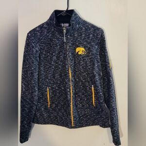Iowa Hawkeyes Gray and Yellow Full-Zip Fleece Jacket Size Large